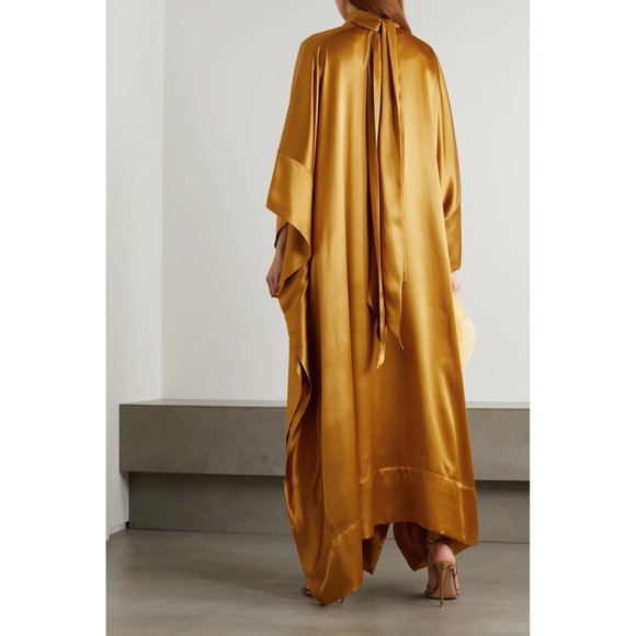 TALLER MARMO Draped silk-satin kaftan - Picture 4 of 7